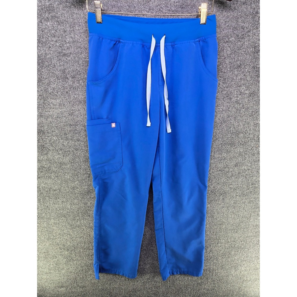 FIGS Technical Collection Royal Blue Scrub Pants Womens Small Cargo Straight Leg